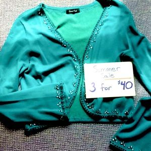 Long sleeve teal sweater